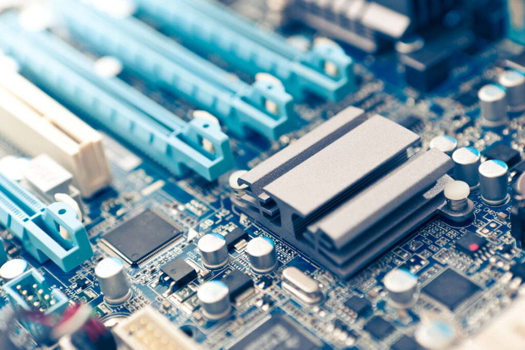 Close-up view of a computer motherboard, representing the technical foundation of modern IT work